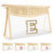 Personalized Boho Straw Clear Makeup Bag, Small Chenille Varsity Letter Bag with Zipper, Beach Travel Bag, E