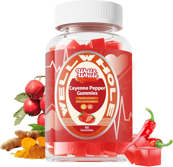 Cayenne Pepper Extract Gummies with Hawthorn, CoQ10, Turmeric, Niacin and Vitamin D3