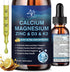 (2 Pack) 10 in 1 Calcium Magnesium Zinc D3 K2 Supplement Liquid Drops 1 Fl Oz for Bone & Immune Support