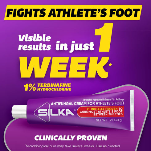 Set Silka Max Strength Antifungal Liquid & Cream - Powerful Relief for Toenail Fungus, Athlete's Foot, and Ringworm
