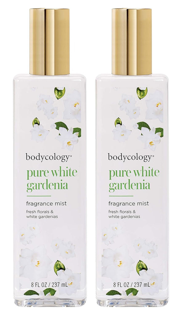 Bodycology Pure White Gardenia Fragrance Mist Spray for Women, 8 fl oz (Pack of 2)