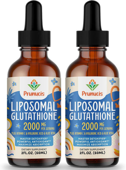 2000MG Liposomal Glutathione Liquid, 98% Absorption, Active Form L-Glutathione, Powerful Antioxidant for Immune System,