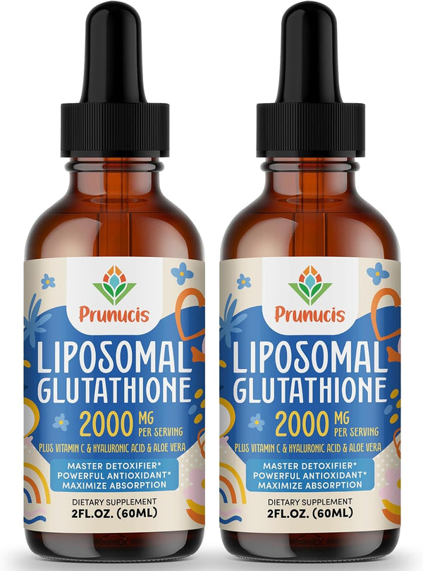 2000MG Liposomal Glutathione Liquid, 98% Absorption, Active Form L-Glutathione, Powerful Antioxidant for Immune System,