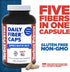 Yerba Prima Daily Fiber Caps, 180 Capsules, Soluble & Insoluble Dietary Fiber Supplement for Gut Health