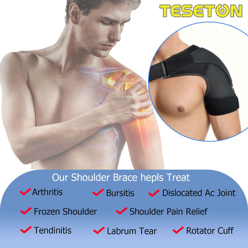 Shoulder Brace for Men and Women, Shoulder Compression Sleeve for Pain Relief, Rotator Cuff Support Brace