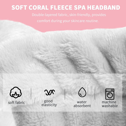 WSYUB Spa Headband, Fluffy Makeup Headbands for Women, Facial Headbands for Washing Face, Bow Hair Band, Slumber Party