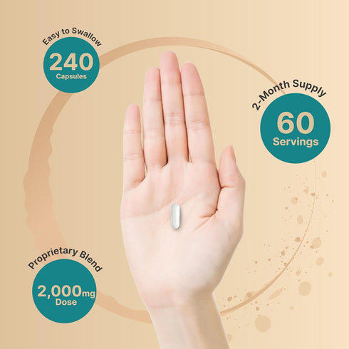 NatureBell Hyaluronic Acid Supplements 2,000 mg | 240 Capsules with MSM & Hydrolyzed Bovine Collagen