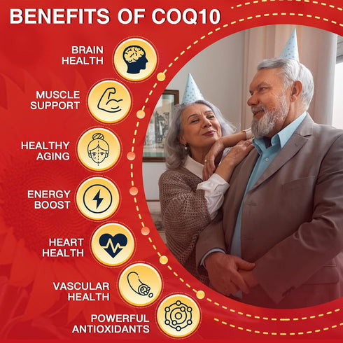 CoQ10 200mg with PQQ & Shilajit, High Absorption Coenzyme Q10 Supplements, Powerful Antioxidant for Heart & Brain Health