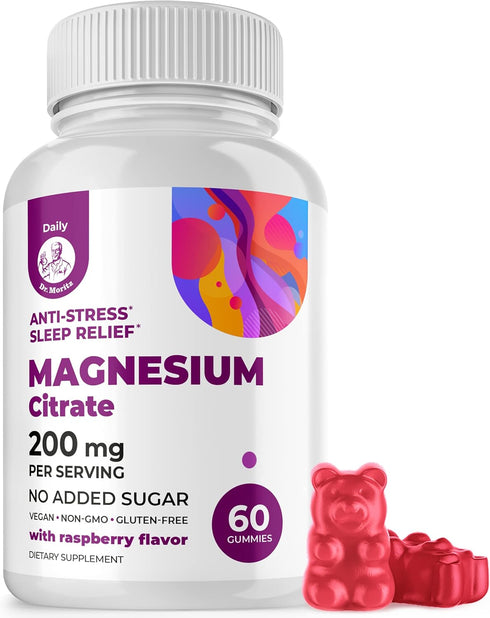 DR. MORITZ Magnesium Gummies Sugar-Free - Calm Supplement for Children, 60 Count Chews for Kids & Adults