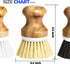Holikme Bamboo Palm Brush Dish Brushes Vegetable Scrubber Round Natural Scrub Brush Cleaning Kit for Cleaning