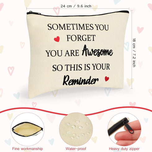 12 Pieces Thank You Gift Makeup Bags Inspirational Gifts for Social Worker Nurse Women Appreciation Gift for Colleague Coworkers Teacher Volunteer Cosmetic Bags for Birthday(Warm Pattern)