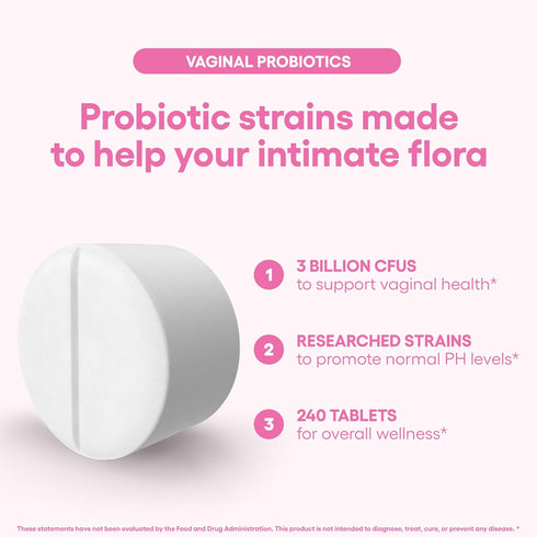 Natural Foundation Supplements 240 3 (240, Vaginal Probiotics Supplement Supports PH Balance & Intimate Flora Tablets