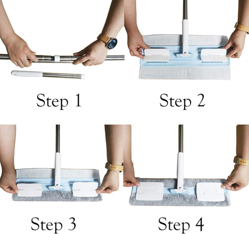 EZ SPARES Microfiber Mop Cloths, Replacement for Hardwood Floor Mop, Washable Wet/Dry Pads for Home and Office