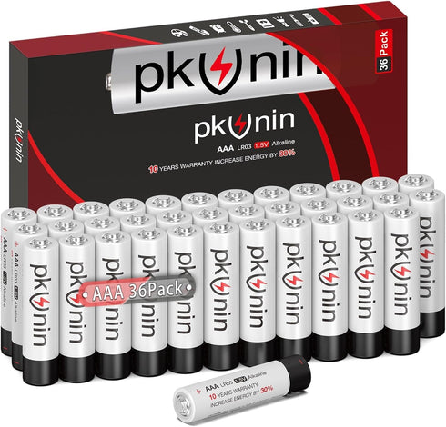 PKUNIN AAA Batteries 36 Pack Alkaline 1.5V Triple A Batteries Long Lasting 3A