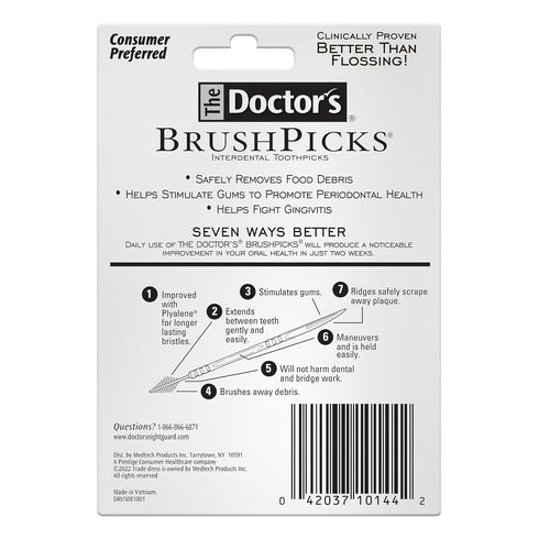 The Doctor's BrushPicks Interdental Toothpicks, 275 Count (Pack of 12), Helps Fight Gingivitis, White