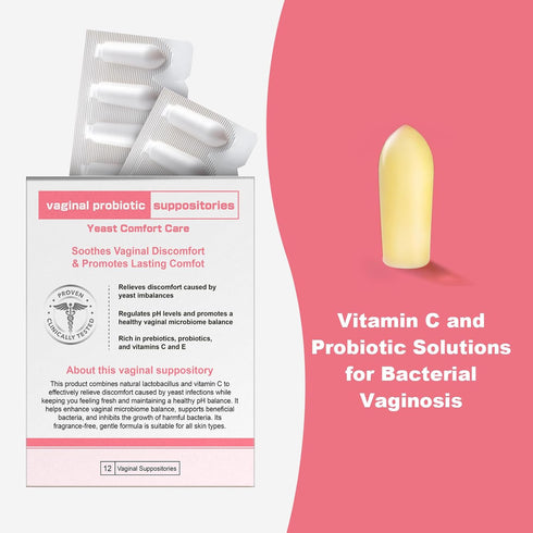 Nahid (12 Vaginal probiotic Suppository, hyaluronic Acid Suppositories, Vaginal moisturizer, PH Balance, Restores