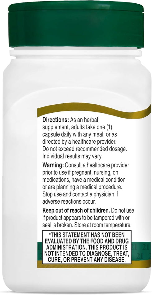 21st Century Lion's Mane 2,100 mg Vegetarian Capsules, Plus Black Pepper Extract, 60 Count