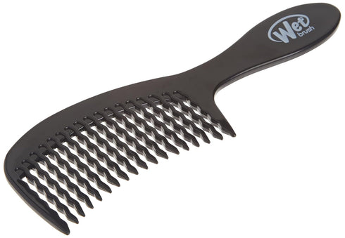 Wet Brush Detangling Comb, Black - Wide Tooth Hair Detangler with WaveTooth Design for Pain-Free Tangles