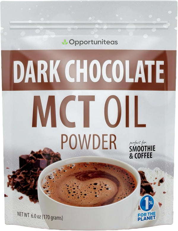 Opportuniteas MCT Oil Powder, Dark Chocolate 6 oz | Keto Creamer for Coffee, Drinks & Smoothies, Low Carb, Gluten Free