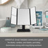 MELANNCO Black Tri Fold LED Vanity Mirror, 3 Magnifications, Dimmable LED Lights, Touch Control Makeup Mirror