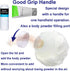 Large 3.5" Storage Body Powder Container, White After-Bath Powder Case with Hand Holder for Makeup and Baby Care