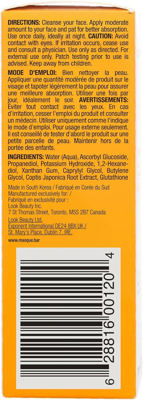 Masque Bar My Ingredients 12% Vitamin C Face Serum - Hydrating, Pore Refining, Wrinkle Repair, Korean Skincare