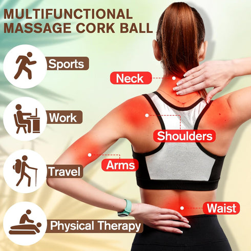 Seenelling 20 2 Inch Pcs Cork Massage Ball Solid Hard Myofascial Release Yoga Ball for Back Foot Neck Pain Therapy