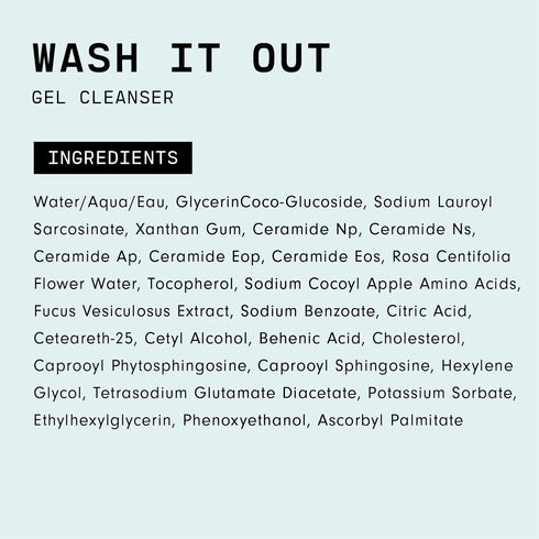 Versed Wash It Out Gel Face Cleanser, Mild Non-Stripping Facial Wash with Rosewater and Ceramides (4 fl oz)