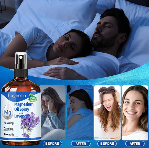 Layhomo Magnesium Oil,Magnesium Oil for Feet,Pure Magnesium Spray for Sleep,Topical Magnesium for Soothing Sore Muscles
