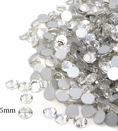 Honbay 1440PCS 5mm ss20 Sparkly Round Flatback Rhinestones Crystals - Non-Self-Adhesive (Clear)