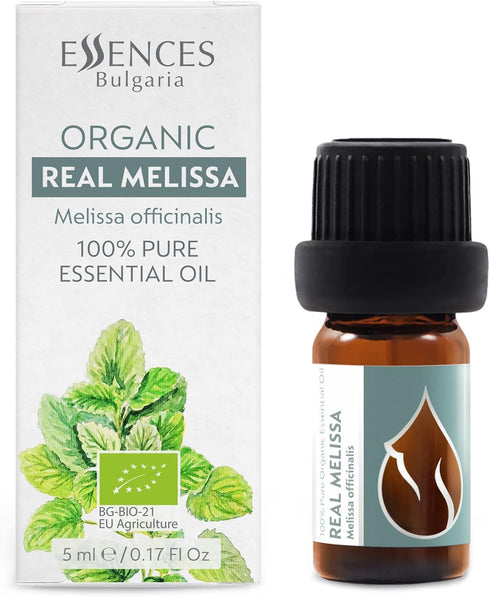 Essences Bulgaria Organic Melissa Essential Oil 1/6 Fl Oz | 5ml | 100% Pure, Natural, Undiluted, Therapeutic Grade