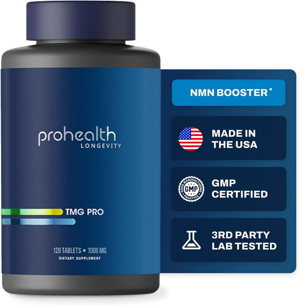 ProHealth Longevity TMG Supplements, 1,000 mg Betaine Anhydrous, 120 Tablets for Methylation Support