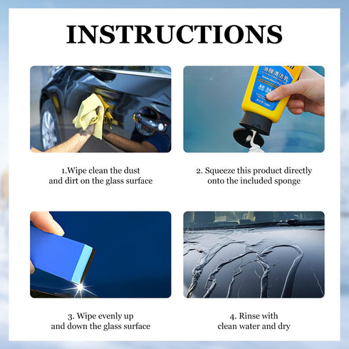 Omaky Oil Film Cleaning Emulsion,Oil Film Emulsion Glass Cleaner, Car Glass Oil Film Cleaner, Quick Effect Coating