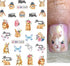12 Sheets Rabbit Nail Stickers, Animal Water Transfer Nail Decals, Holographic Art Sticker for Women Girls