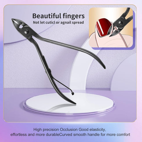 Manicure Set 30 In 1 Personal Care Grooming Kit with Luxurious Travel Case, Nail Clippers for Men (Black)