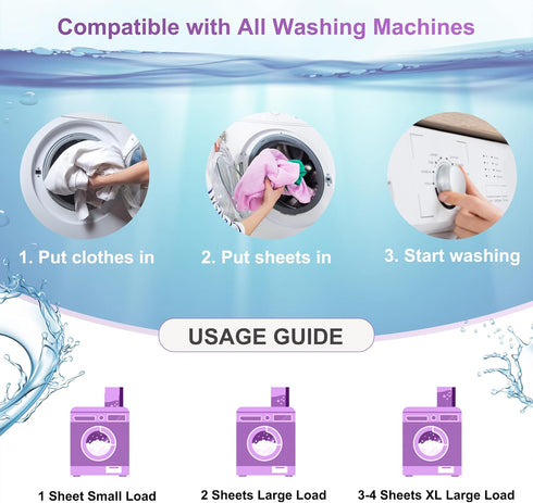 Laundry Detergent Sheets, 200 Loads, Lavender Scent, Compact, Lightweight, Eco-Friendly, Hypoallergenic, Portable