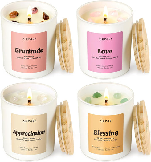 AOOVOO Mothers Day Candles Set for Mom - 4 Pack Candles for