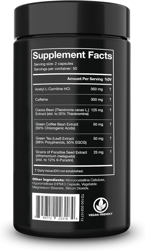 JNX SPORTS The Omen! Fat Burner Dietary Supplement, 50 SRV, 100 Caps for Men & Women
