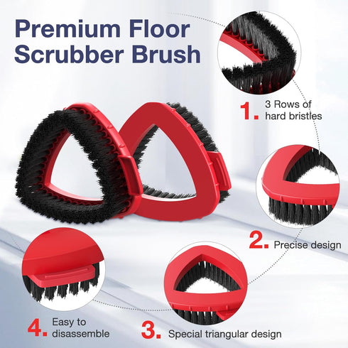 2 Pack Spin Mop Scrub Brush Head Replacement for RinseClean 2-Tank System, Hard Bristle Scrubber for Floor
