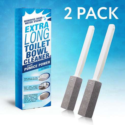 Impresa 2 Pack Pumice Stone Toilet Bowl Cleaner with Extra Long Handle, Limescale Remover, Brush Wand