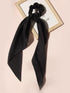Pack of 2 Knotted Bow Hair Scrunchies - Elastic Hair Scarf Black Hair Ties Bands for Women and Girls