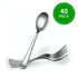 Plasticpro Disposable Heavy Duty Silver Plastic Spoons, Fancy Plastic Silverware Looks Like Real Silver Cutlery - Pack
