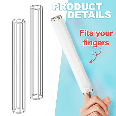 Zonon 4 Pcs Metal Cage Applicator, Tubular Gauze Bandage Applicator Tube for Fingers (1.18 x 7.5 Inch)