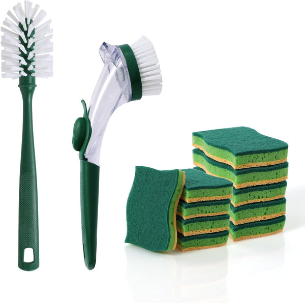 CLEANHOME Kitchen Cleaning Tool Set - 3-Pack Dish Scrub Brush Kit with
