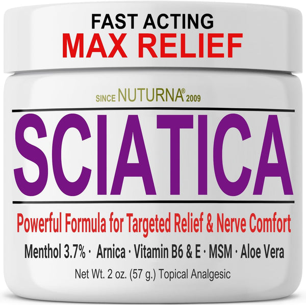 Sciatica Nerve Cream – Maximum Strength Comfort Cream for Feet, Hands, Legs, Toes, Back, Natural Ultra Strength Arnica,