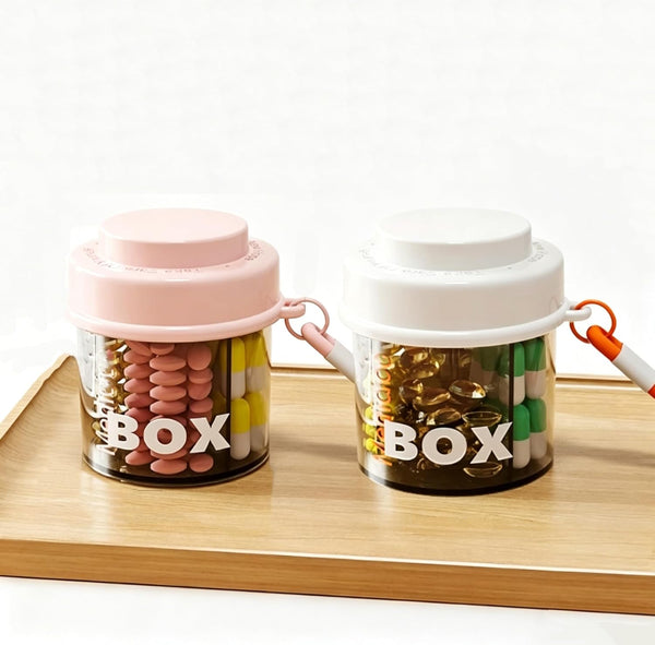 QXMYGSLSD 2Pcs Weekly Pill Organizer Arthritis Friendly, BPA Travel 4 Day Pill Box