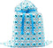 Elephants Reusable Fabric Gift Bag for Baby Shower or Child’s Birthday, Jumbo 27" x 33", Turquoise Blue