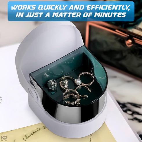 Sonic Cordless Denture Cleaner - Portable Battery Vibrating Machine for Jewellery, Coins & Dentures