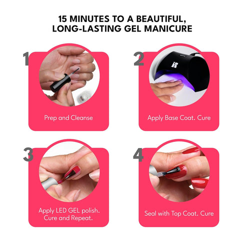 RC Red Carpet Manicure Fortify & Protect LED Gel Base Coat – Strengthens Nails, Long-Lasting Gel Nail Protection (0.3