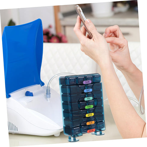 Portable Weekly Medicine Organizer Reusable Pill Case with Compartments Tight Seal Travel-Friendly Compact Storage Box